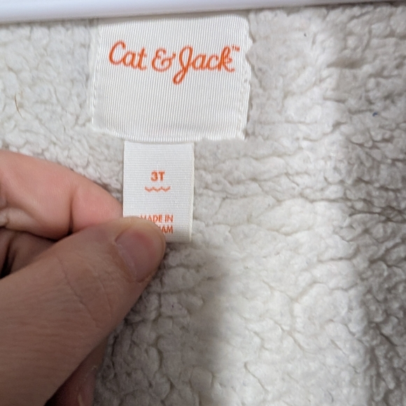 Cat & Jack Brown Hooded Winter Jacket with Monster Eye Design in Size 3T - Picture 11 of 12